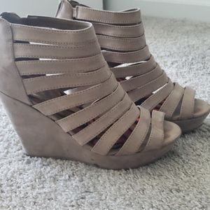 Madden girl wedge peep toe booties